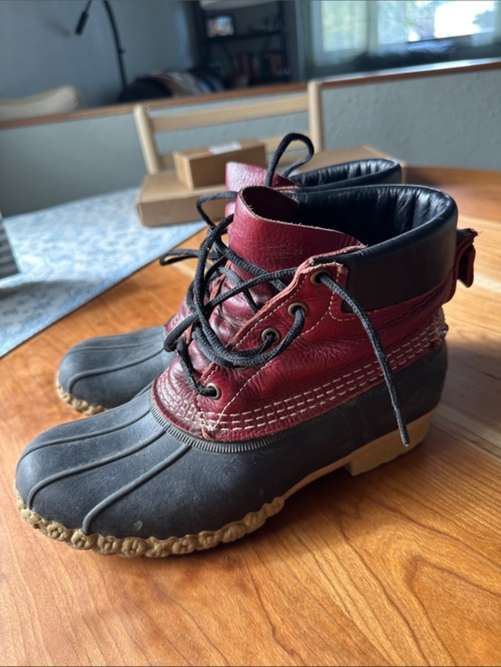 LL Bean Bean Boots US 9 Waterproof Duck Boots - Red and Black
